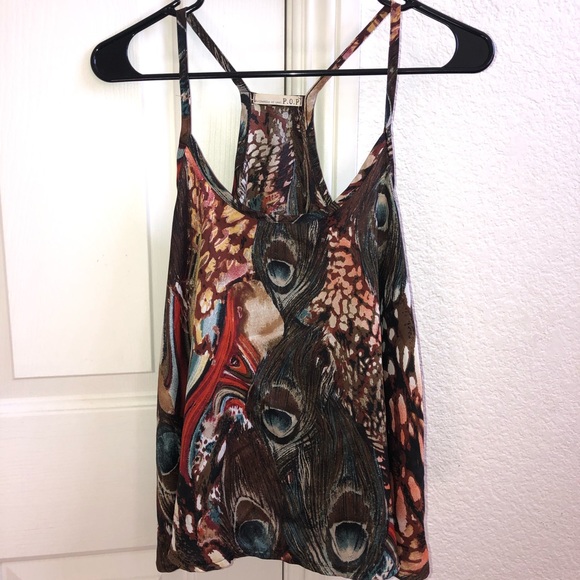 Silk Flowy Spaghetti Strap Blouse - Picture 1 of 3